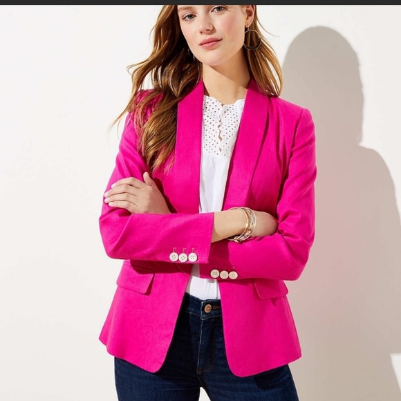 LOFT LINEN BLEND BLAZER - Picture 1 of 5